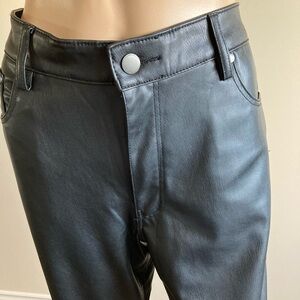 Black Faux Leather Jean Pants